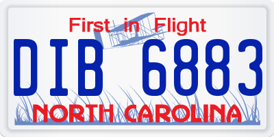 NC license plate DIB6883