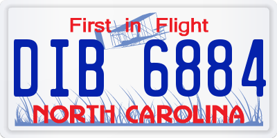 NC license plate DIB6884