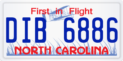 NC license plate DIB6886