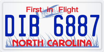NC license plate DIB6887