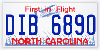 NC license plate DIB6890