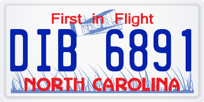 NC license plate DIB6891