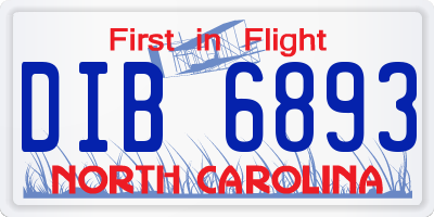 NC license plate DIB6893