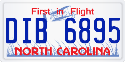 NC license plate DIB6895