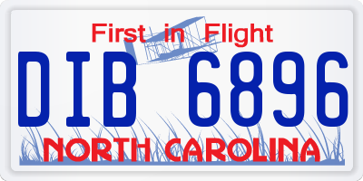 NC license plate DIB6896