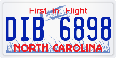 NC license plate DIB6898