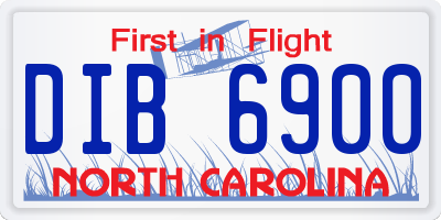 NC license plate DIB6900