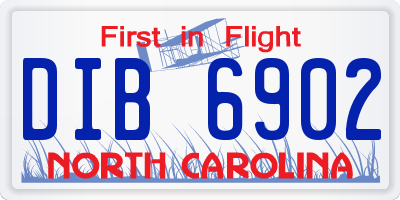 NC license plate DIB6902