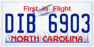 NC license plate DIB6903