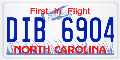 NC license plate DIB6904