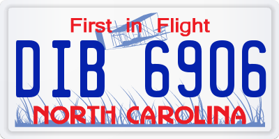 NC license plate DIB6906