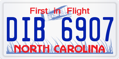 NC license plate DIB6907