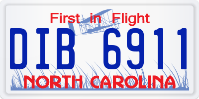 NC license plate DIB6911