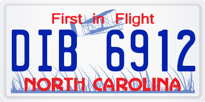 NC license plate DIB6912