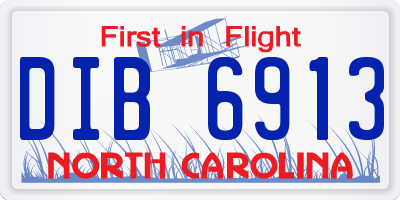NC license plate DIB6913