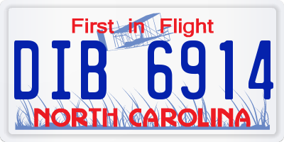 NC license plate DIB6914