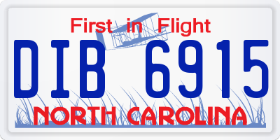 NC license plate DIB6915