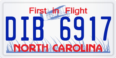 NC license plate DIB6917