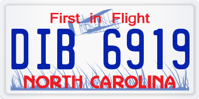 NC license plate DIB6919