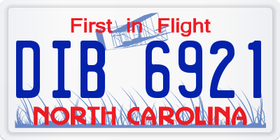 NC license plate DIB6921