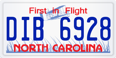NC license plate DIB6928