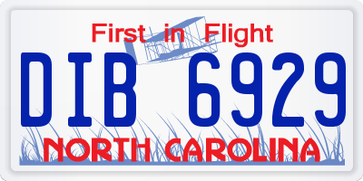 NC license plate DIB6929
