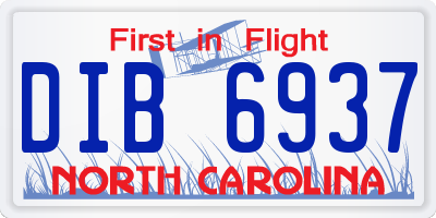 NC license plate DIB6937