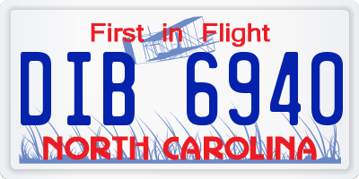 NC license plate DIB6940