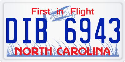 NC license plate DIB6943