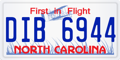 NC license plate DIB6944