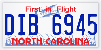 NC license plate DIB6945