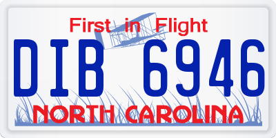 NC license plate DIB6946