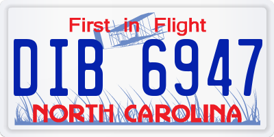 NC license plate DIB6947