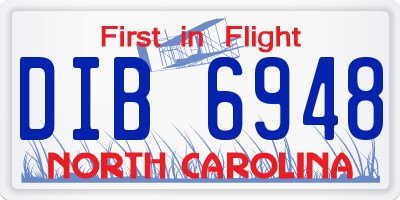 NC license plate DIB6948