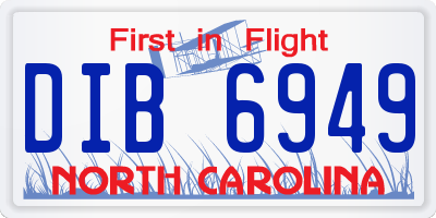 NC license plate DIB6949