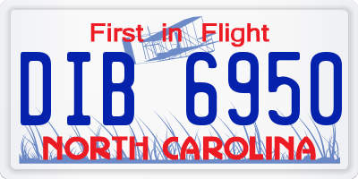 NC license plate DIB6950