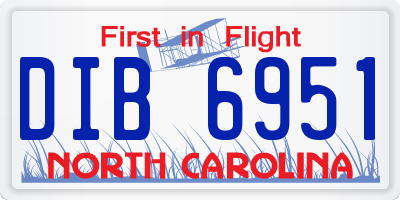 NC license plate DIB6951