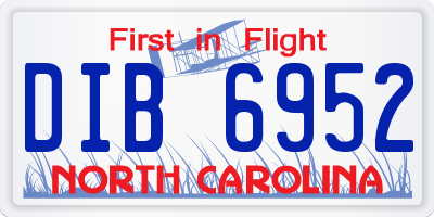 NC license plate DIB6952
