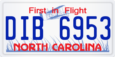 NC license plate DIB6953