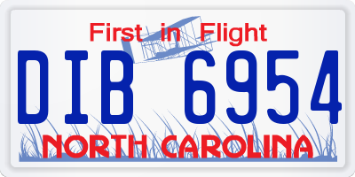 NC license plate DIB6954