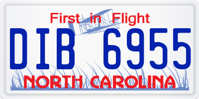 NC license plate DIB6955