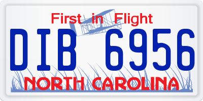NC license plate DIB6956
