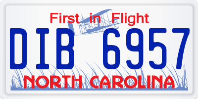 NC license plate DIB6957
