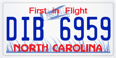 NC license plate DIB6959