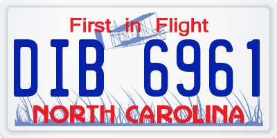 NC license plate DIB6961