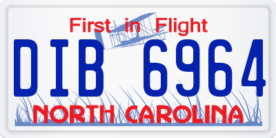 NC license plate DIB6964
