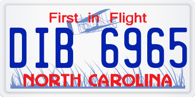 NC license plate DIB6965