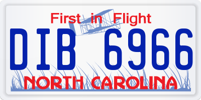 NC license plate DIB6966