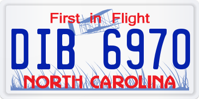 NC license plate DIB6970