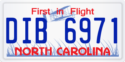 NC license plate DIB6971
